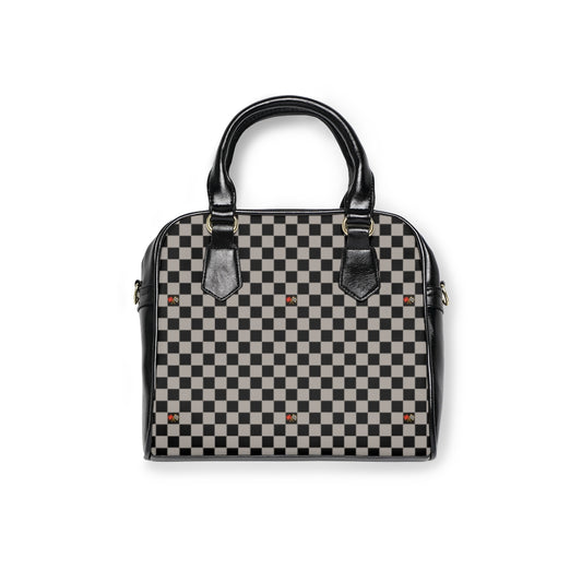 EMCC Black Check Shoulder Handbag
