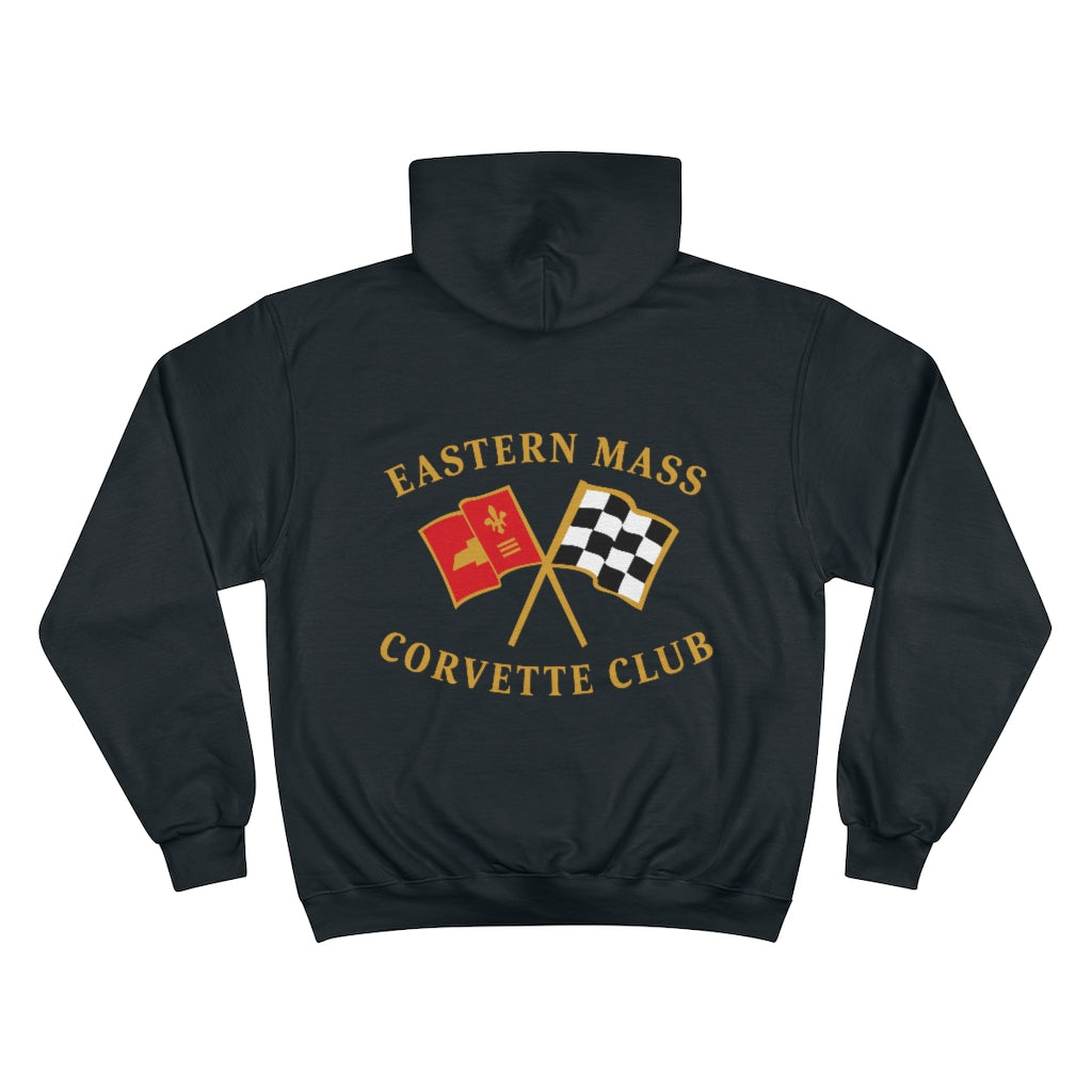 EMCC Back Logo, Corvette Logo Front (Champion Hoodie)
